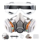 Respirator Reusable Half Face Cover Gas Mask With Safety Glasses, Filters.. Fixed Price $37.98.