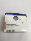 First Aid Only Exam Gloves And Cpr Face Shield FAE-6015. Fixed Price $7.37.