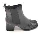 Bruno Premi BM2101 Black Elastic Leather-naplak Square Heel Ankle Boots 6CM 5/6. Fixed Price $117.65.