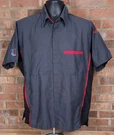 Red Kap Nissan Official Dealership Work Shirt Size Large Short Sleeve Gray. Fixed Price $16.13.