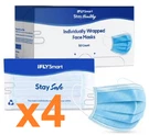 *200 Disposable Face Masks Iflysmart Individually Wrapped Blue 4 Box Lot New. Fixed Price $32.40.