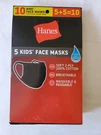 Hanes Kids Cloth Face (2) Packs Ages 5-12 100% Cotton Black Masks. Fixed Price $13.00.
