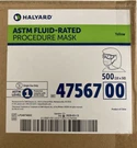 Halyard 47567, Level Disposable Procedure Mask, Earloop, Yellow 10X50/CASE. Fixed Price $89.00.