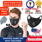 Outdoor Cycling Running Sport Mask With Carbon Filter Valves Black Color. Fixed Price $12.29.