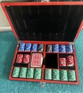 Vintage Bicycle Master 300 Poker Chip Set With Wood Hard Case And Deck Of Cards. Fixed Price $37.00.