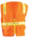 Occunomix LUX-XTRNSM-04X Two-tone Surveyor Vest W/zipper, Solid/mesh SIZE-4XL. Fixed Price $5.00.