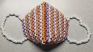 Rainbow White Purple Orange Kandi Surgical Mask. Fixed Price $20.00.