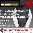 Bossweld FR-40 Welding Jacket, Leather Sleeves Heat Flame Resistant Proof Xl. Fixed Price $71.59.