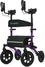 2026 Elenker All-terrain Upright Walker Stand Rolling With Seat Purple. Fixed Price $279.99.