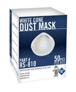 White Cone Dust Masks, Non-rated Nuisance Level (50 Per Box). Fixed Price $24.95.