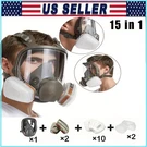 1PC 15 In Chemical Gas Mask, 6800 Dust Respirator, Full Face Filter. Fixed Price $28.99.
