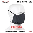 Reusable Fabric Facemask 6-PACK 2 Ply W/ Anti-microbial Coat (pip #393-FC10). Fixed Price $16.82.