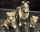 Vintage Miniature Napco Collie Dogs Set Of 3 M2925 Ceramic Figurines *read*. Fixed Price $21.99.