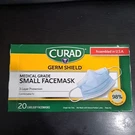 Medical Grade Curad Germ Shield Small Face Mask. 20 Pack, Ear Loop. Fixed Price $5.99.