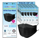 (pack Of 24) Happy Life, Good Day KF94 Black Face Mask Adult Size Made In Korea. Fixed Price $19.99.