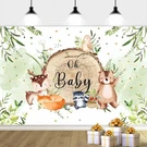 7X5FT Oh Baby Woodland Shower Backdrop Cute Forest Animals Birthday Props. Fixed Price $18.99.