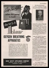 1945 Mine Safety Appliances Photo Msa Hour Oxygen Breathing Apparatus Print Ad. Fixed Price $19.95.