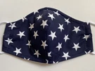 Pick Your Size - Patriotic Stars Navy Face Mask 100% Cotton Usa Handmade. Fixed Price $9.99.