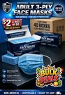 2000 3-PLY Adult Disposable Face Masks Earloop Breathable Bulk Case. Fixed Price $29.95.