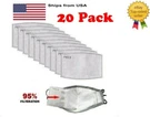 20 Pack PM2.5 Activated Carbon Filters Layer Replacement For Face Mask Cover. Fixed Price $12.95.