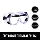 3M Goggle Chemical Splash, 91252H1-DC-14, Black Strap, Clear Lens. Fixed Price $12.99.