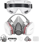 Reusable Respirator Mask With Filters, Gas Anti Fog Safety Glasses,. Fixed Price $53.99.