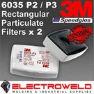 2X 3M 6035 P2 P3 Filter Cartridge Paint Asbestos Mould Lead Chemicals Respirator. Fixed Price $229.34.