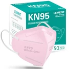 Lement KN95 Face MASKS,50 5-PLY 1 Count (pack Of 50), ADULT-50 Pack-pink. Fixed Price $34.99.