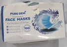 Pure Gem Pack 100 Single Use Disposable Blue Face Mask, Soft On Skin. Fixed Price $9.89.