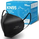 Akgk KN95 Face 50 Pcs, Breathable Protection Masks, 5-PLY Black. Fixed Price $33.23.
