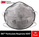3M Particulate Respirator 8247, R95, W/nuisance Level Organic Vapor Relief 20PK. Fixed Price $87.62.
