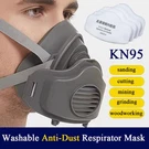 Breathable Safety Respirator Mask With 5 Replacement Filters For Industrial Use. Fixed Price $9.99.