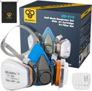 Half Face Respirator Mask With A1 Gas & 8 P2 Dust Replacement Filters,. Fixed Price $44.99.