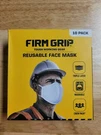 Firm Grip Tough Working Gear Reusable Face Masks 10 Pack New Box. Fixed Price $9.00.