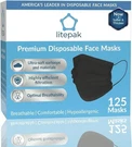 Litepak 125-PACK Disposable Face Mask Premium Comfort Earloops With Dispenser. Fixed Price $13.99.