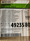 (case Of 300) Halyard 49235 Anti-fog Surgical Mask. Fixed Price $45.99.