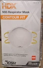 Hdx N95 Molded Contour Fit Respirator Mask Size Pack Mpn 1004257296. Fixed Price $14.29.