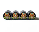 Tiki Mask (style 6) Tire Valve Caps - Black Aluminum Set Of Four Universal. Fixed Price $15.99.