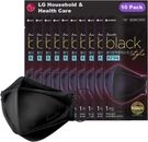 Lg Airwasher KF94 Disposable Face Mask Black Breathable Reusable 4-PLY 10 Pack. Fixed Price $18.95.