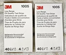 Two 3M Low Range Oil Quality Test 1005, 40 Strips/bottle, 8 Bottles 7/26. Fixed Price $29.99.