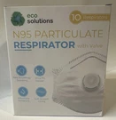 N95 Particulate Respirators And Masks With Valve 10 Count Box Eco Solutions. Fixed Price $18.44.