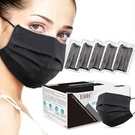 10/50/100 Pcs Black Disposable Face Mask Non Medical 3-PLY Earloop Dust Cover. Fixed Price $17.98.