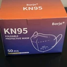 Borje KN95 Foldable Protective Mask 50 Pcs Flat-fold GB2626-2019. Fixed Price $10.50.