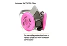 3M 6191 / 07001 Half Face Respirator & 2- 2091 07000 P1OO Filters Small New. Fixed Price $20.00.