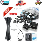 100PCS 3M Self Adhesive Mounts Kit, 6" Cable Zip Tie Wire Holders Cord Clips.... Fixed Price $11.69.