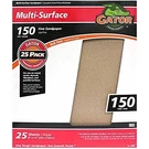 Gator 9" X 11" Multi-surface Sanding Sheets, 150 Grit, 25 Pack. Fixed Price $22.16.