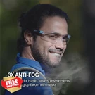 Dex Fit SG210N Clear Lens Safety Glasses Z87.1 Anti-fog Black Red. Fixed Price $27.99.