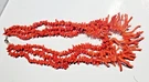 Red Coral Necklace Graduated Three Strand Vintage Jewelry 18 100G 5303/10. Fixed Price $450.00.