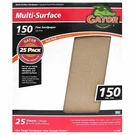 Gator Grit 150 Fine Sandpaper 25 Count 9X11 Multi Purpose For Wood Metal. Fixed Price $22.49.