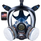 Full Face Organic Vapor Respirator And Gas Mask With 2 Threaded P-A-1 Replacemen. Fixed Price $123.17.